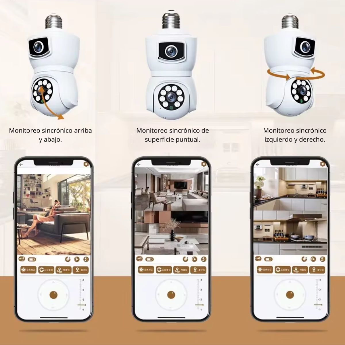 SEISA - Cámara IP Smart WIFI 360° Doble Lente 4MP SEISA Foco Cámara Full HD IPC-ZAS07