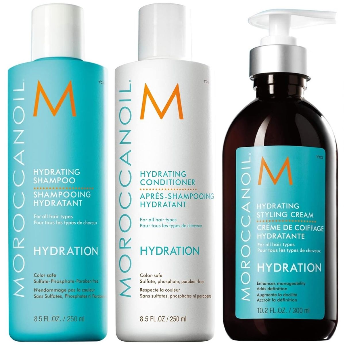 MOROCCANOIL - Shampoo 250ml + Acondicionador + Crema de Peinar Moroccanoil Hydration