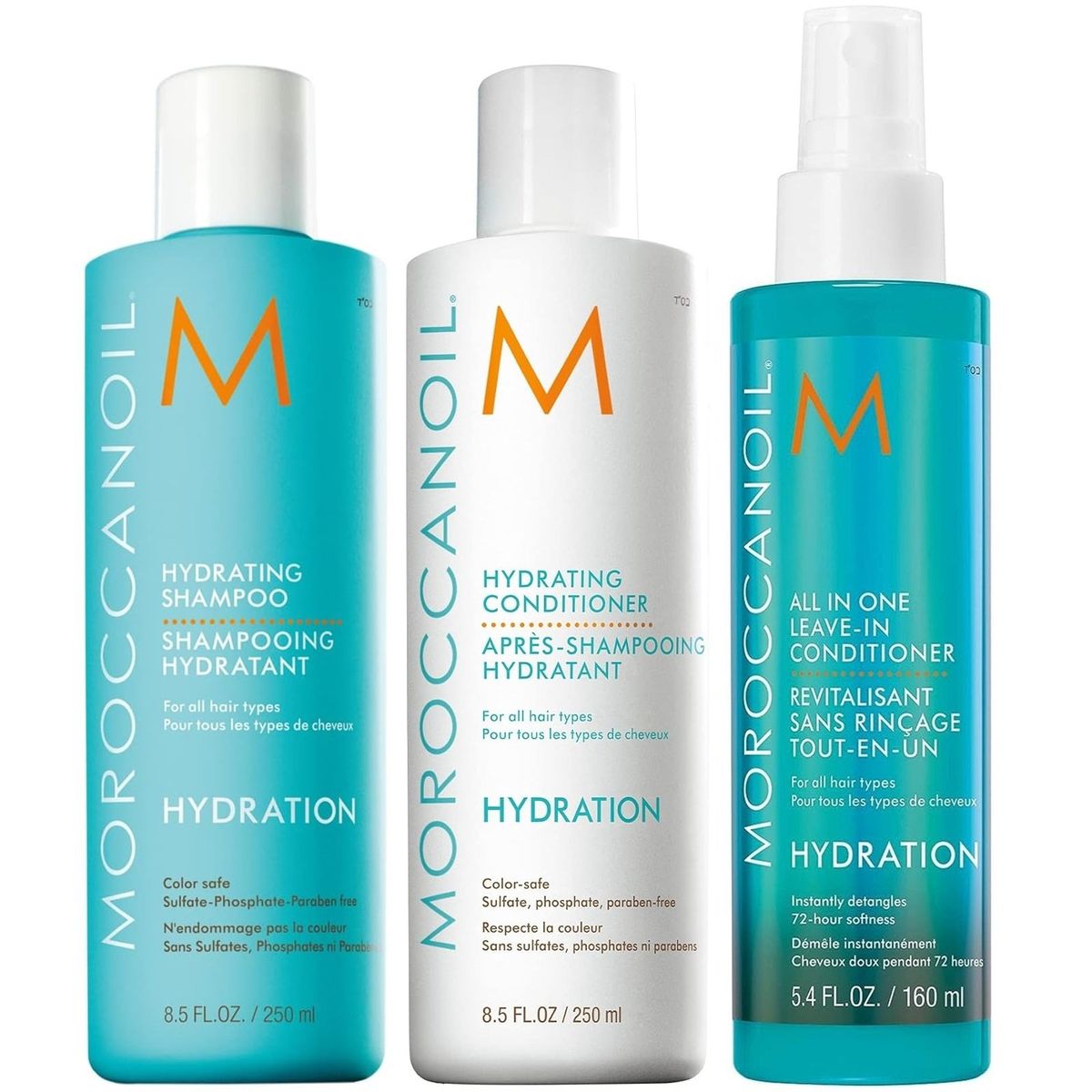 MOROCCANOIL - Shampoo 250ml + Acondicionador+ Spray All in One Moroccanoil Hydration