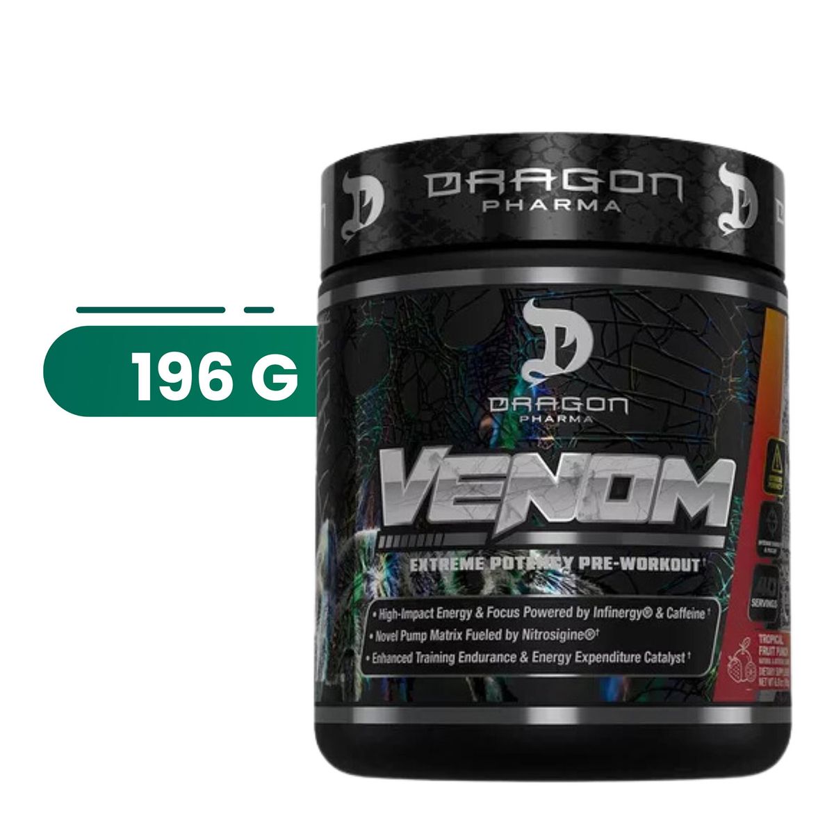 Dragpharma - VENOM - DRAGON PHARMA - 196 G - 40 SERV - PRE ENTRENO