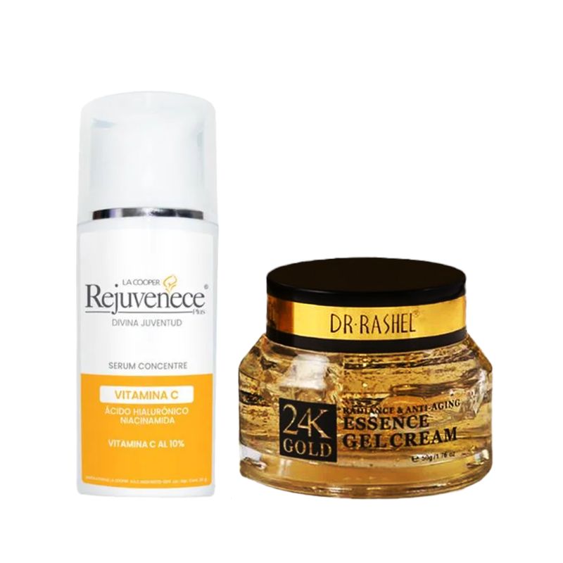 GENERICO - Serum Facial Concentre Vitamina C + Crema Gel Antiedad 24k