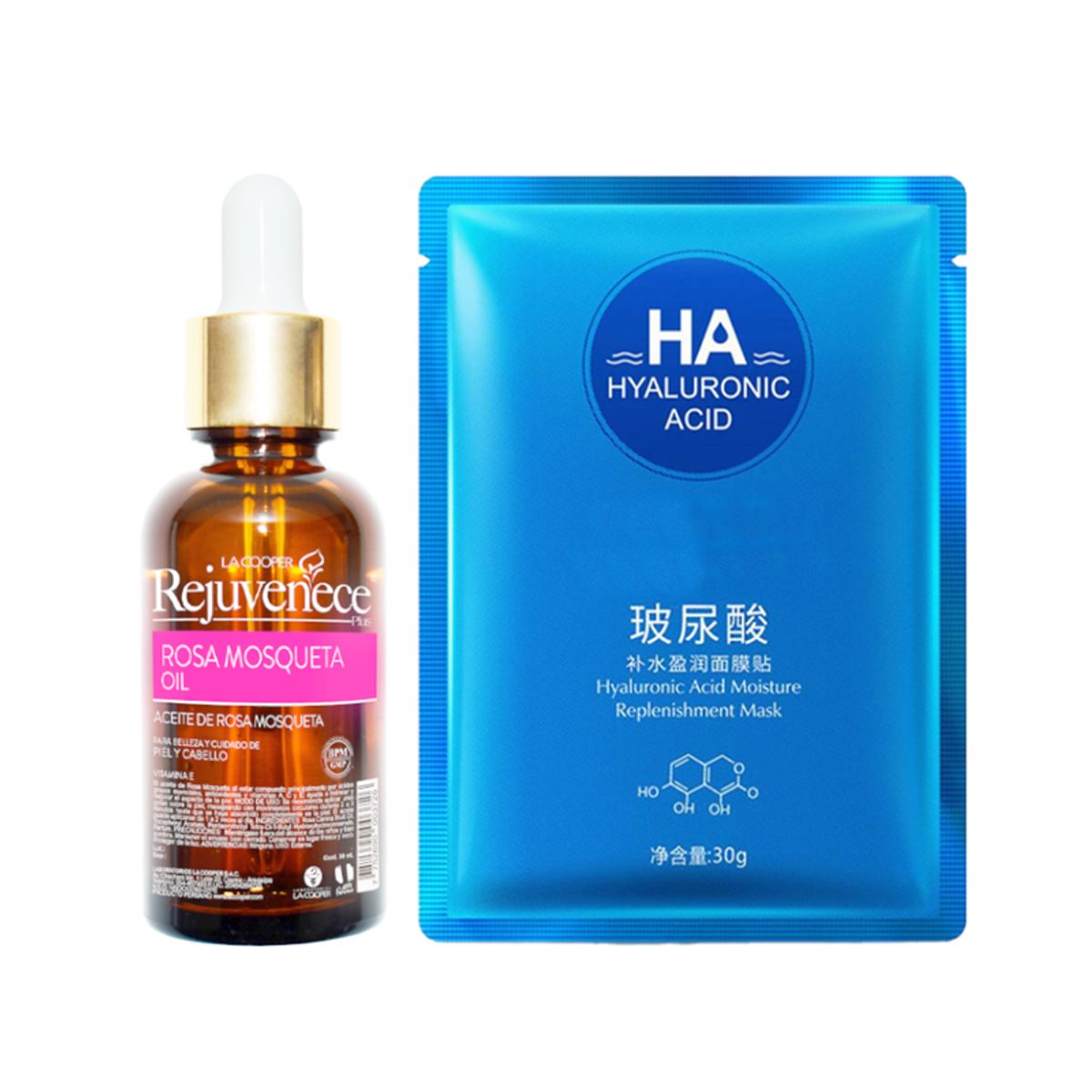 GENERICO - Aceite Facial de Rosa Mosqueta + Mascarilla Facial Hialurónico