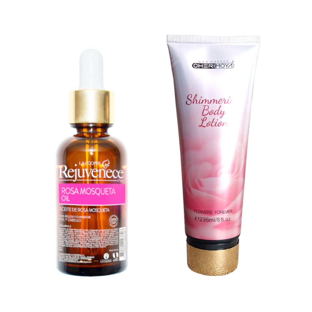 GENERICO - Aceite Facial Rosa Mosqueta + Crema Corporal Aroma a Flores