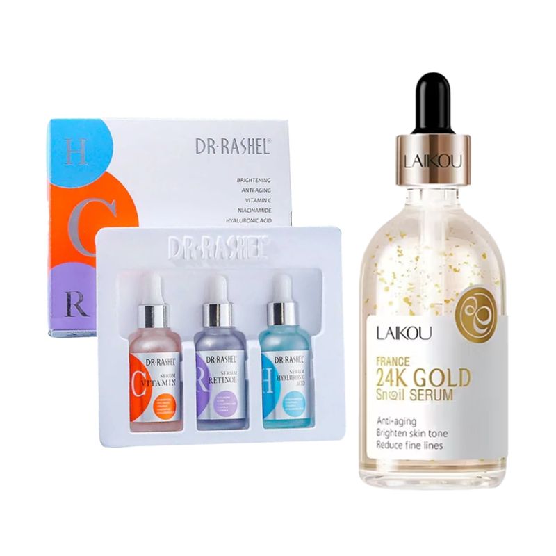 GENERICO - Pack Serum Facial 3 en 1 + Serum Facial France 24k Gold