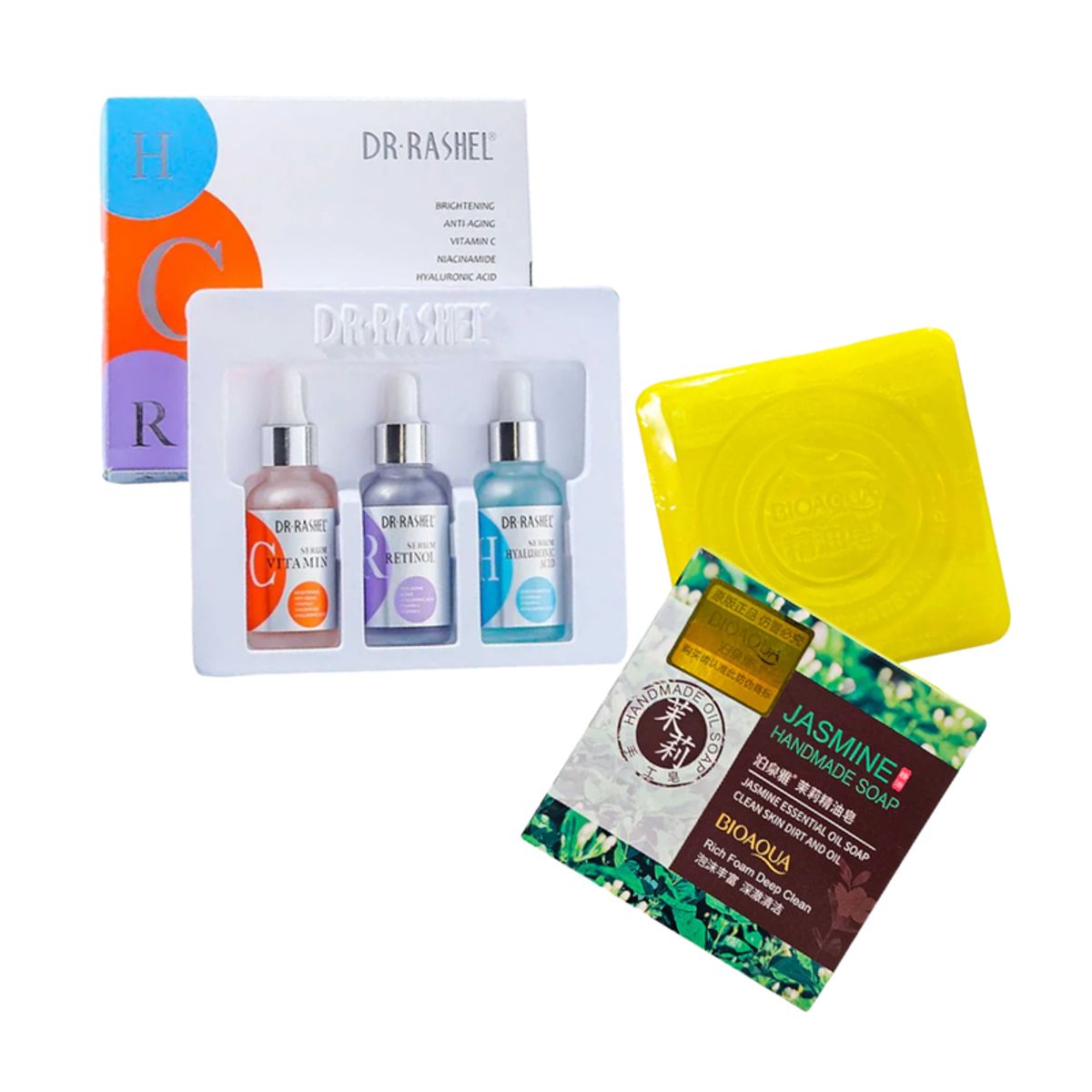 GENERICO - Pack Serum Facial 3 en 1 + Jabón Natural de Jazmines