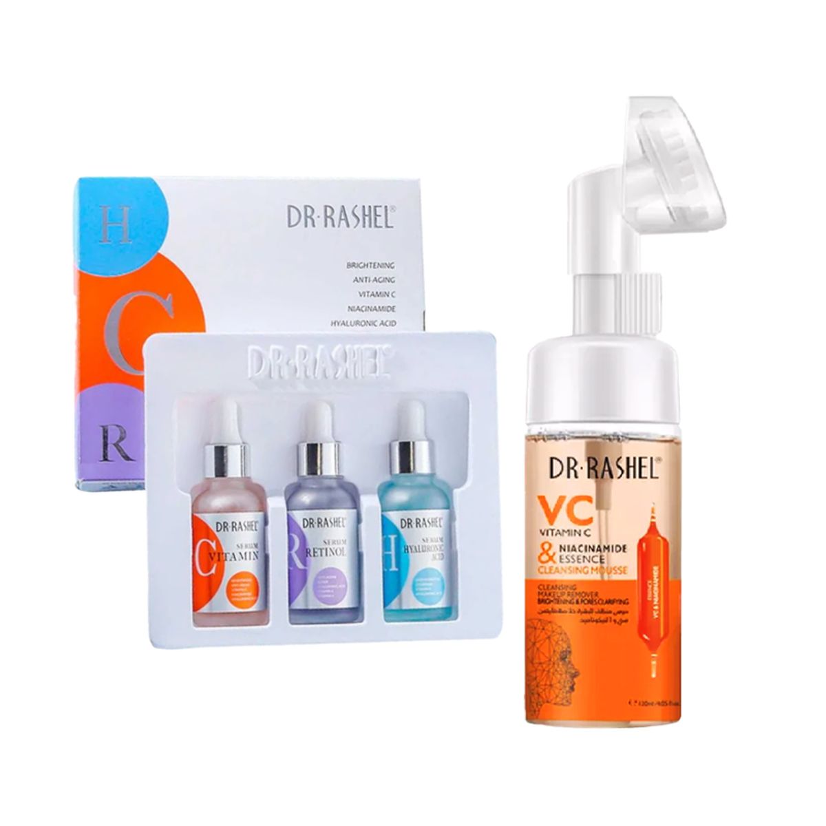 GENERICO - Pack Serum Facial 3 en 1 + Limpiador Vitamina C Niacinamide