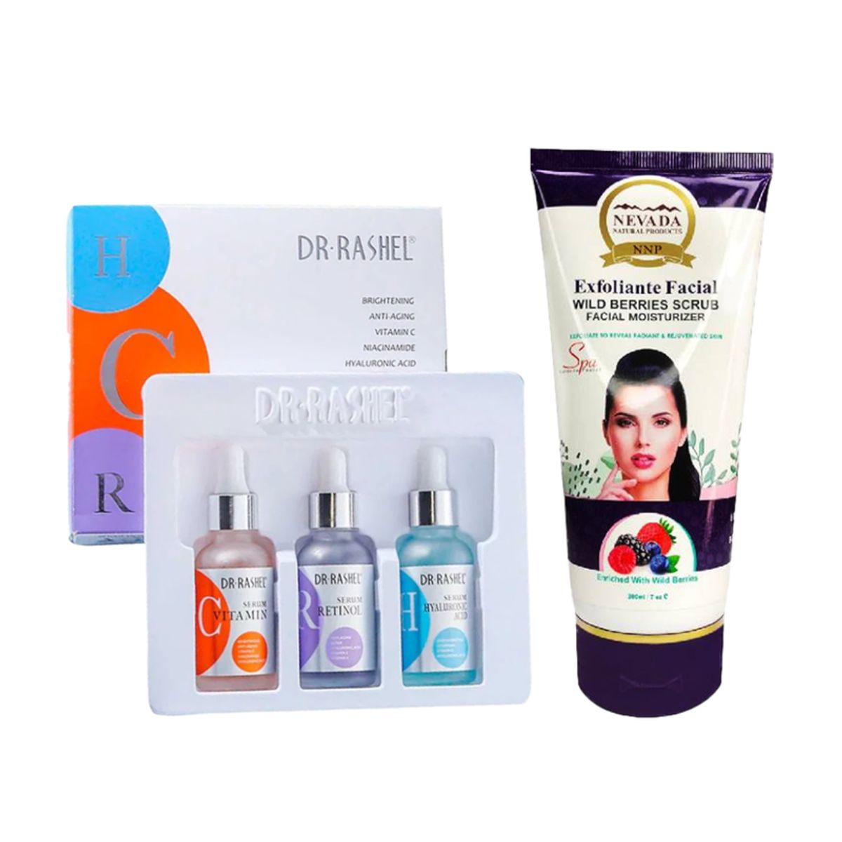 GENERICO - Pack Serum Facial 3 en 1 + Exfoliante Bayas Silvestres