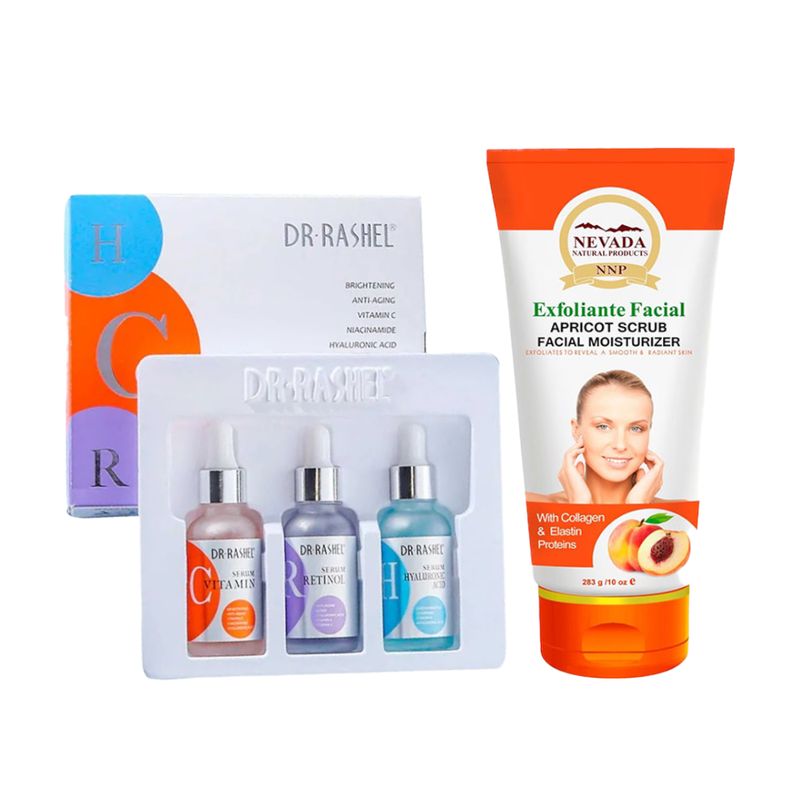 GENERICO - Pack Serum Facial 3 en 1 + Exfoliante Facial de Albaricoque