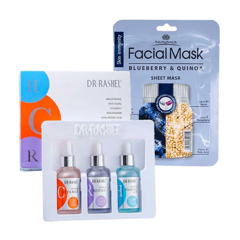 GENERICO - Pack Serum Facial 3 en 1 + Máscara Facial Arándano y Quinoa