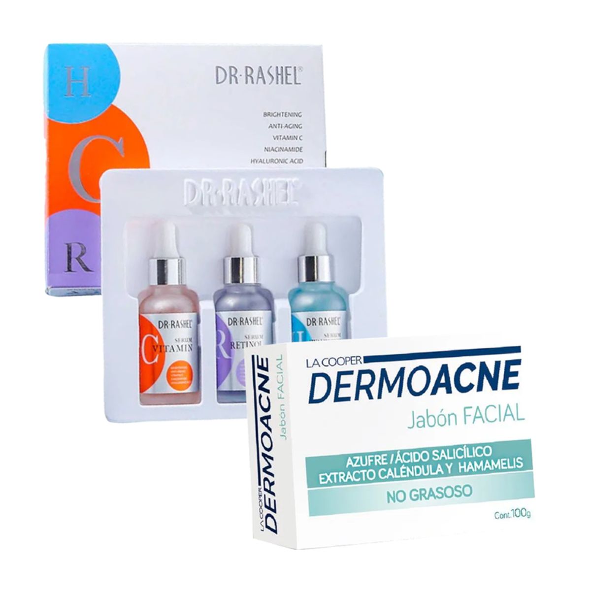 GENERICO - Pack Serum Facial 3 en 1 + Jabón Facial Dermoacne