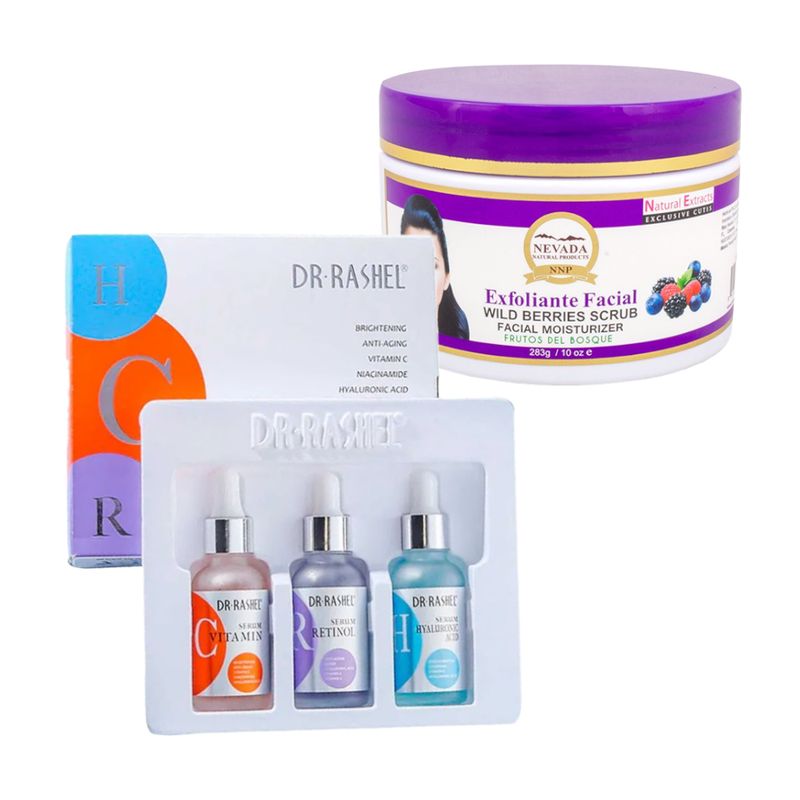 GENERICO - Pack Serum Facial 3 en 1 + Exfoliante frutos del bosque