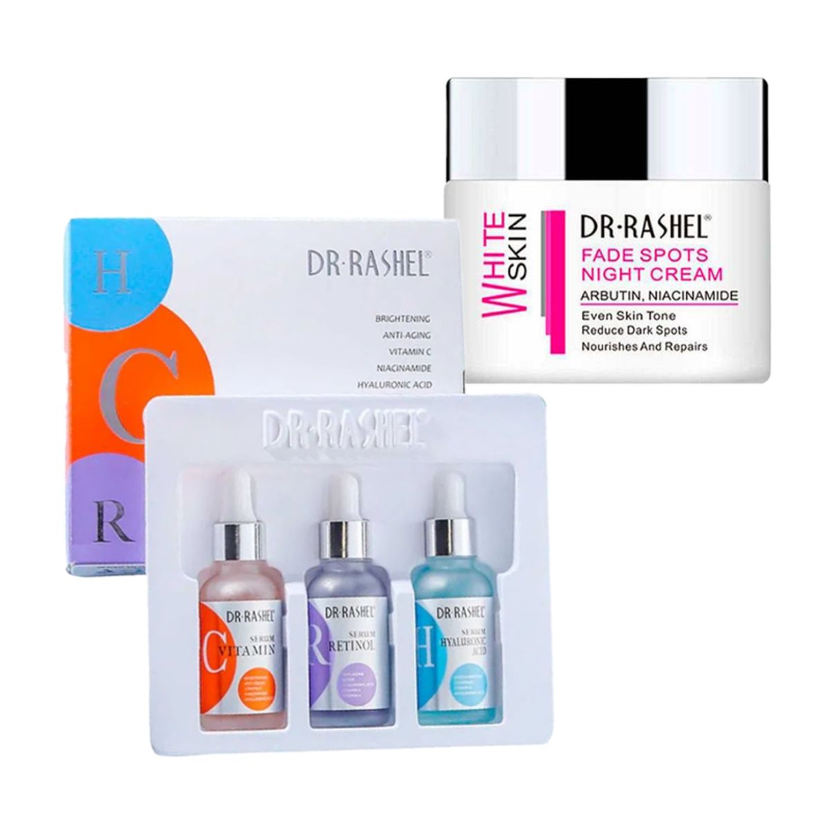 GENERICO - Pack Serum Facial 3 en 1 + Crema Blanqueador de Noche