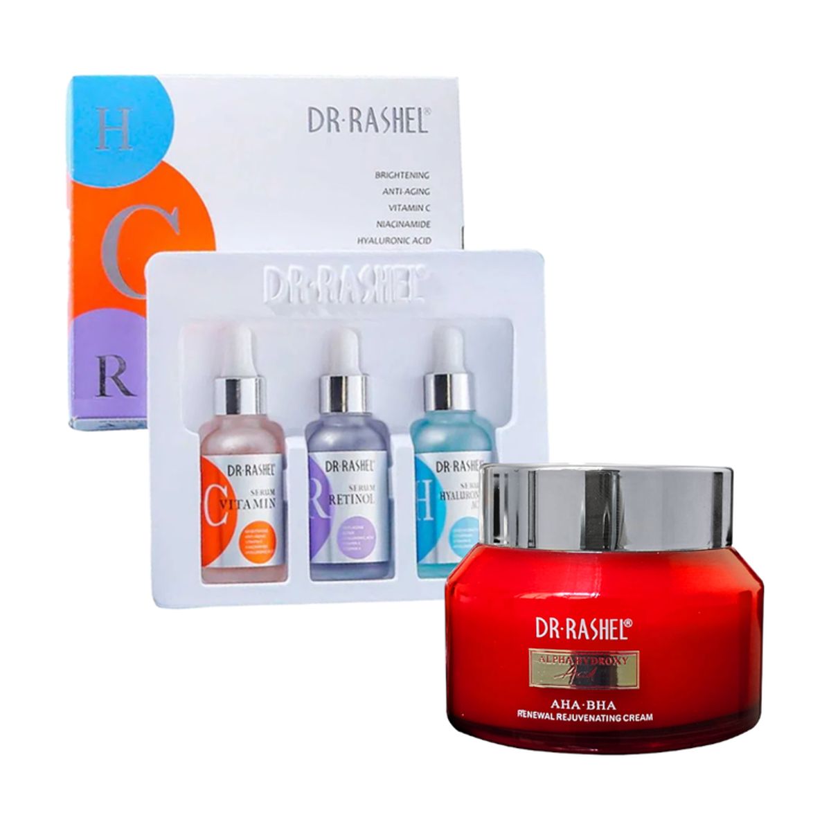GENERICO - Pack Serum Facial 3 en 1 + Crema Alpha Hydroxy AHA-BHA
