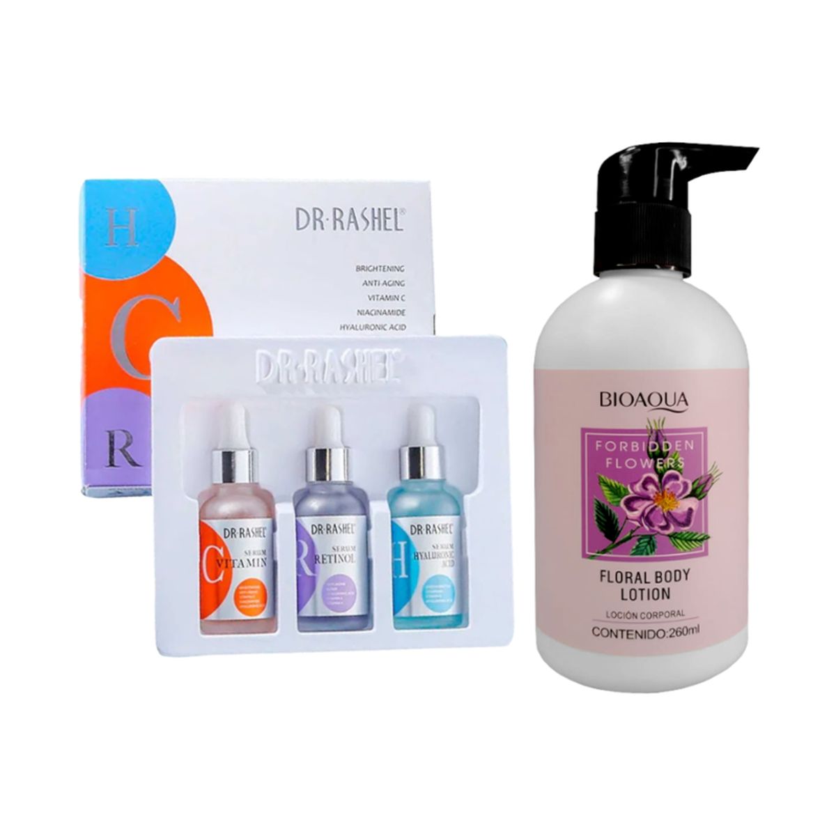 GENERICO - Pack Serum Facial 3 en 1 + Locion Corporal Forbidden Flower