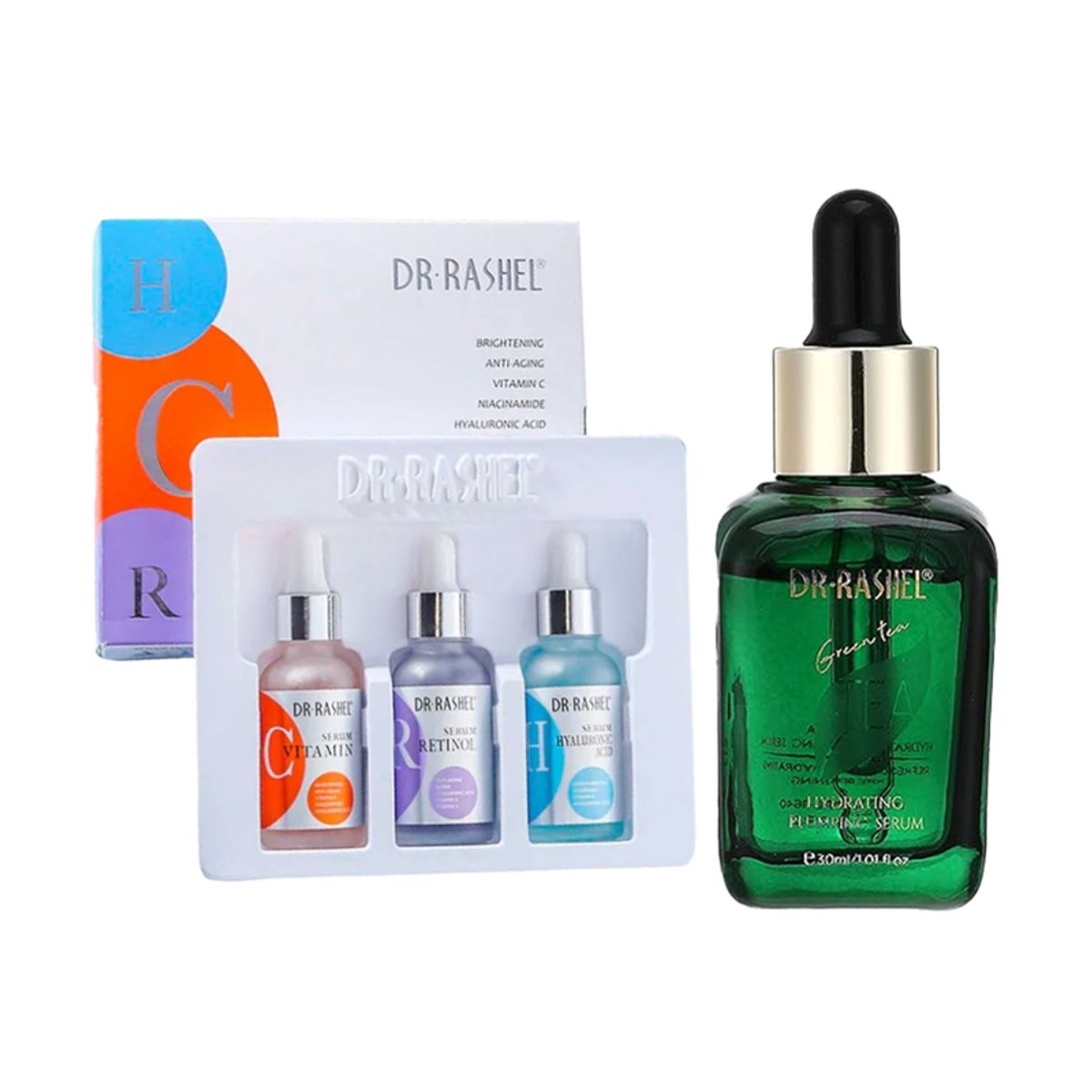 GENERICO - Pack Serum Facial 3 en 1 + Serum Suavizante De Té Verde