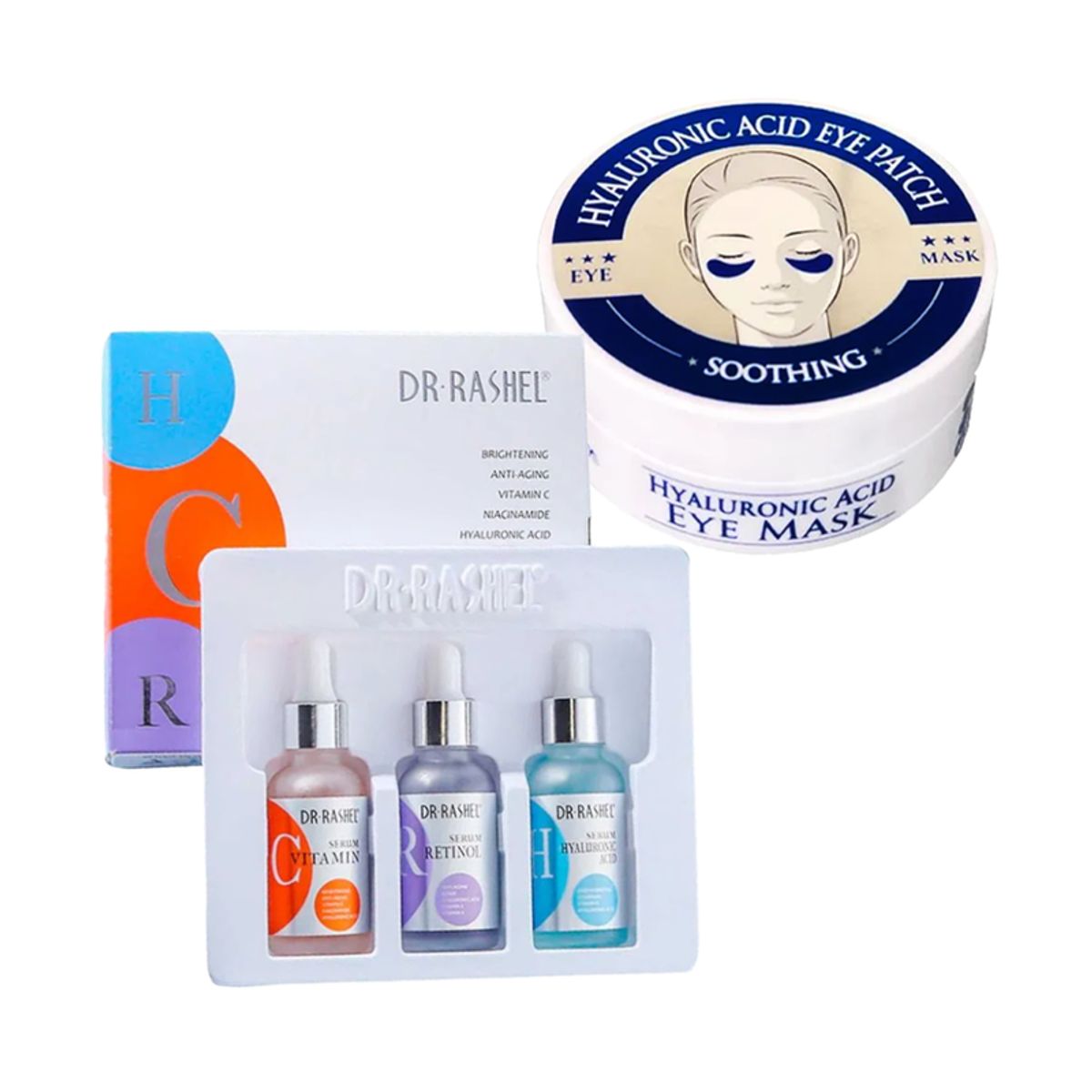 GENERICO - Pack Serum Facial 3 en 1 + Parches de Ojos AH