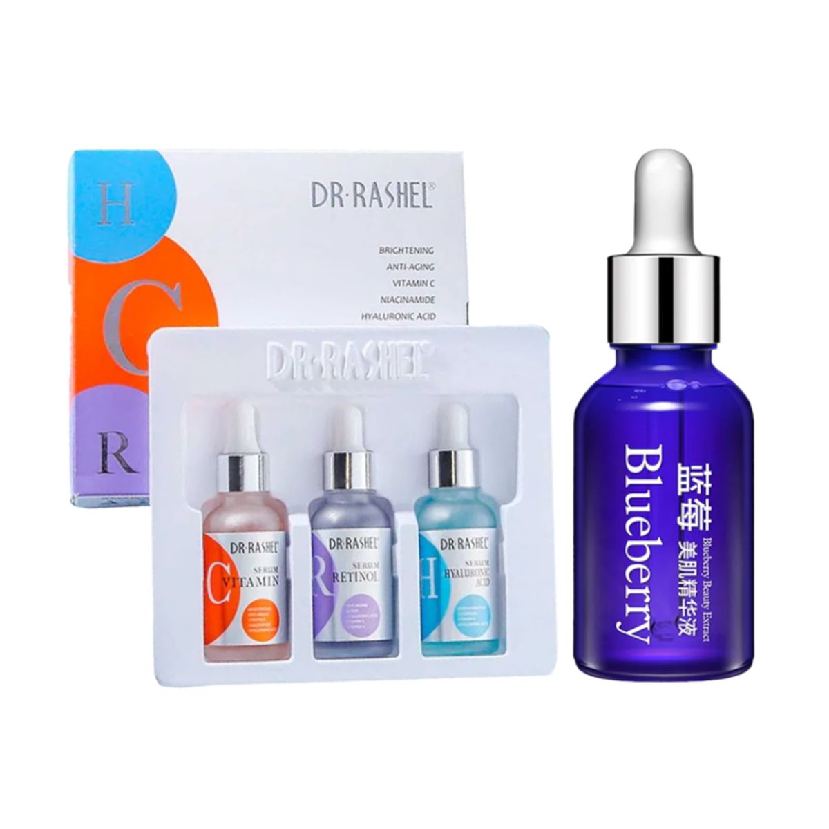 GENERICO - Pack Serum Facial 3 en 1 + Serum Facial de arándanos