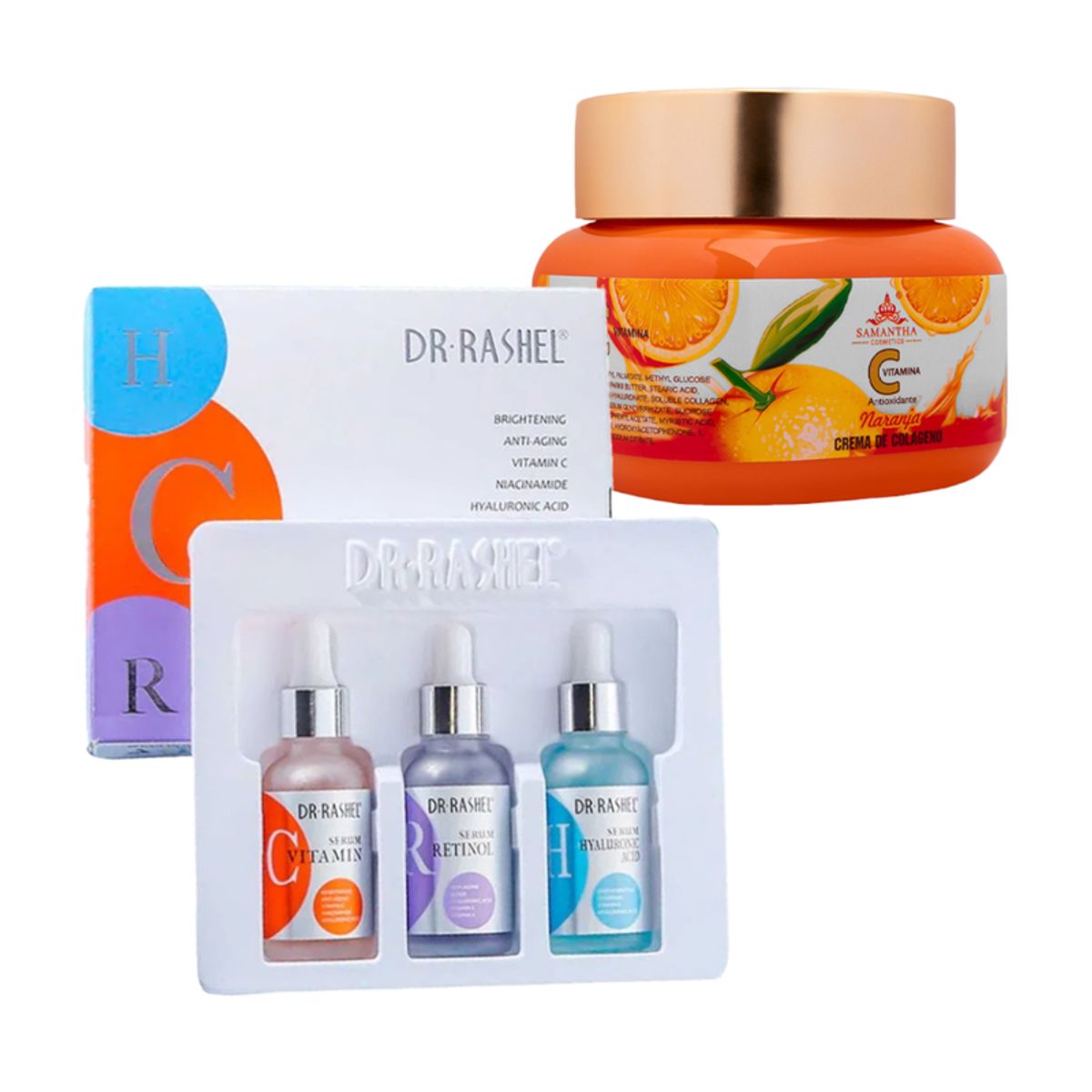 GENERICO - Pack Serum Facial 3 en 1 + Crema Colágeno y Vitamina C