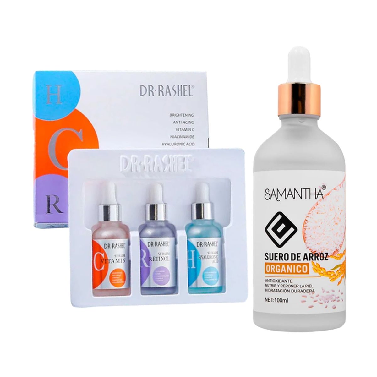 GENERICO - Pack Serum Facial 3 en 1 + Serum Extracto de Arroz 100ml