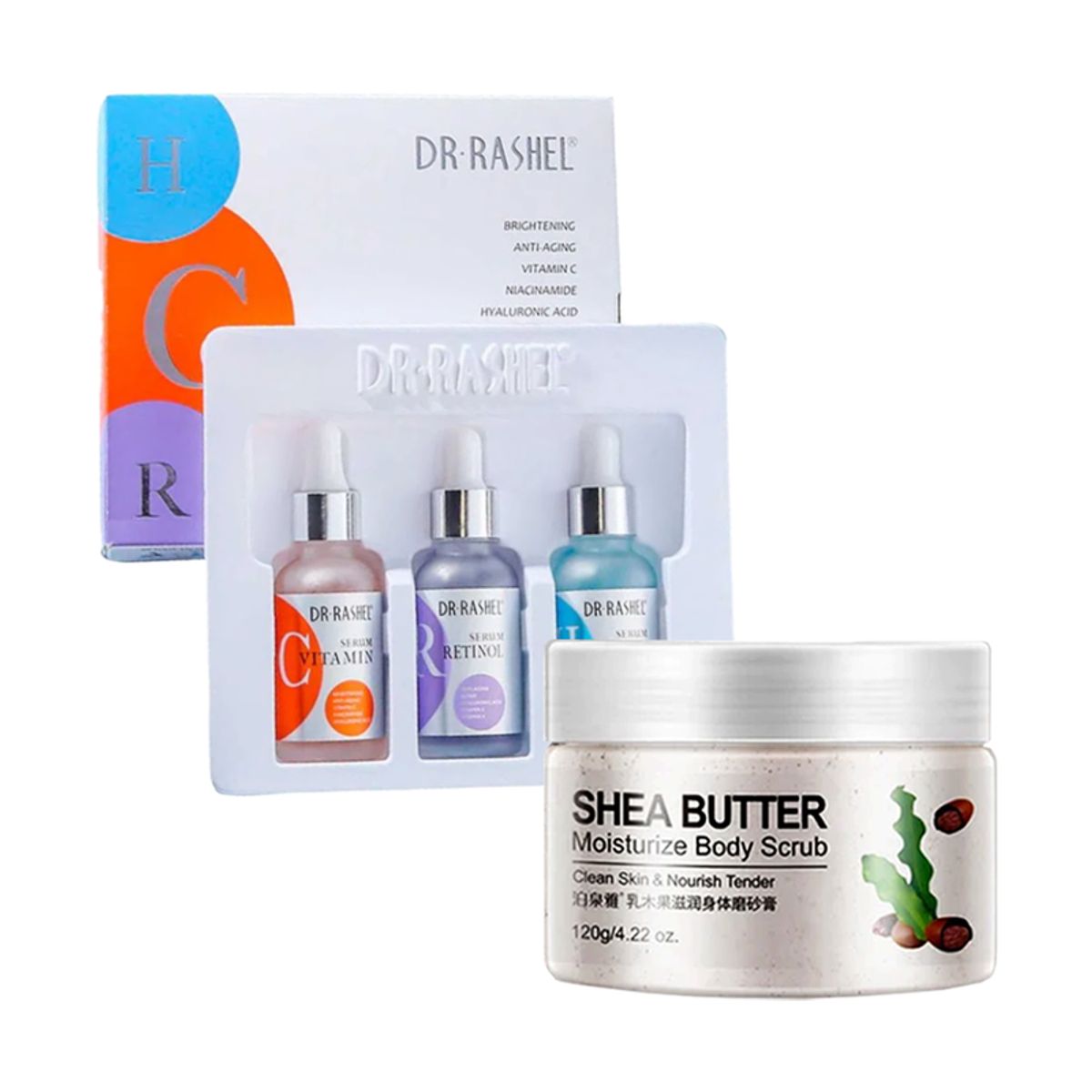 GENERICO - Pack Serum Facial 3 en 1 + Gel Corporal Manteca de Karite