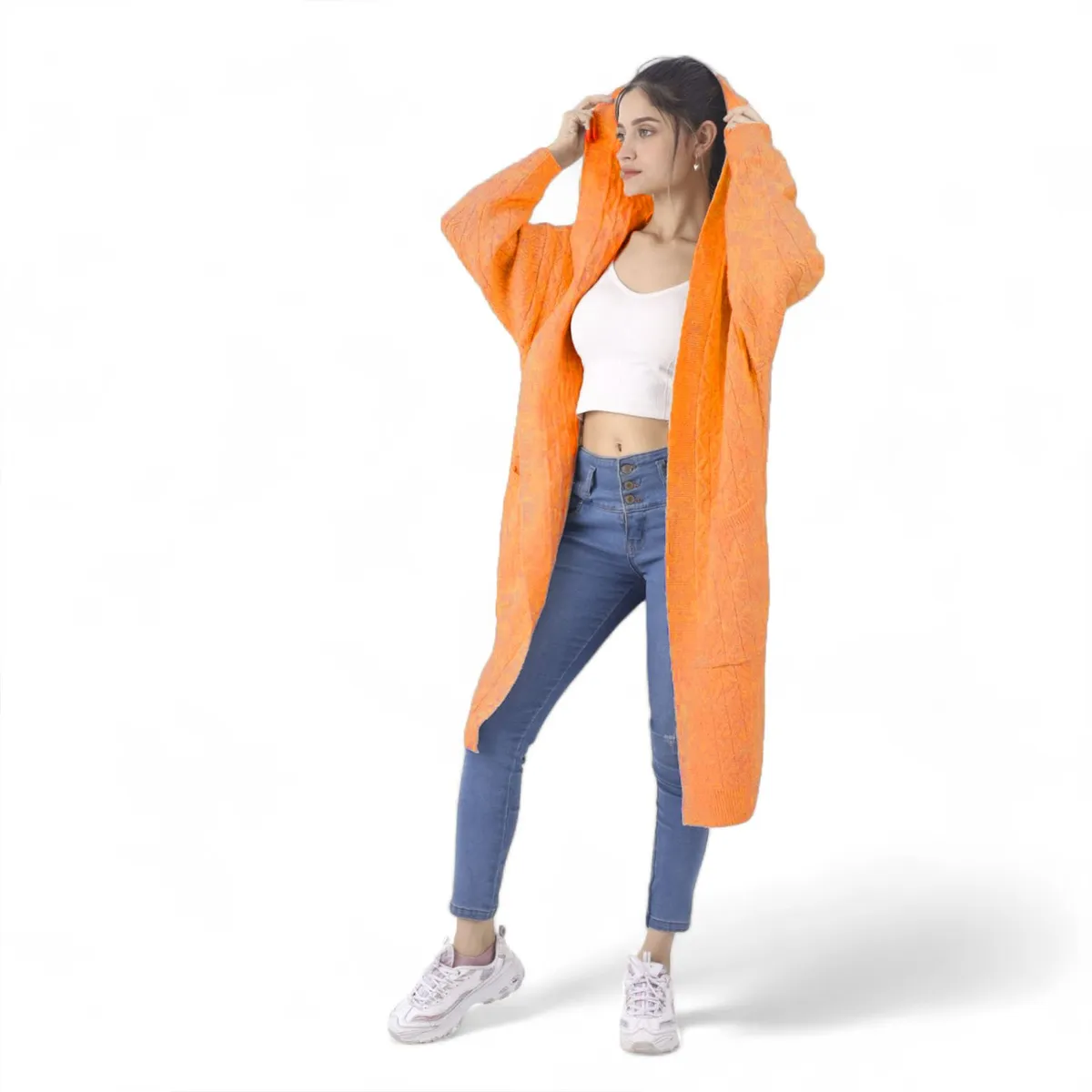 GENERICO - Abrigo Mujer Invierno capucha TEN2025 ZOR75 color caramelo