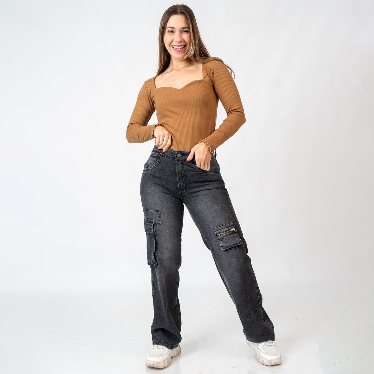 ROXJES JEANS - Jean Wide Leg Cargo Mujer Roxjes