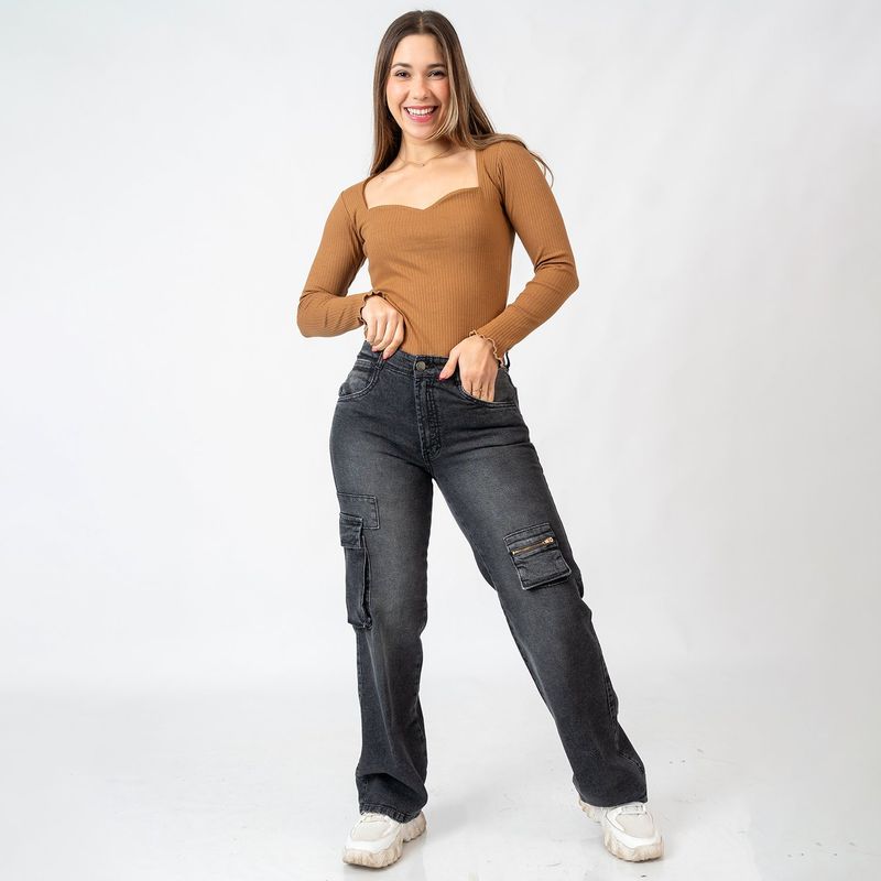 ROXJES JEANS - Jean Wide Leg Cargo Mujer Roxjes