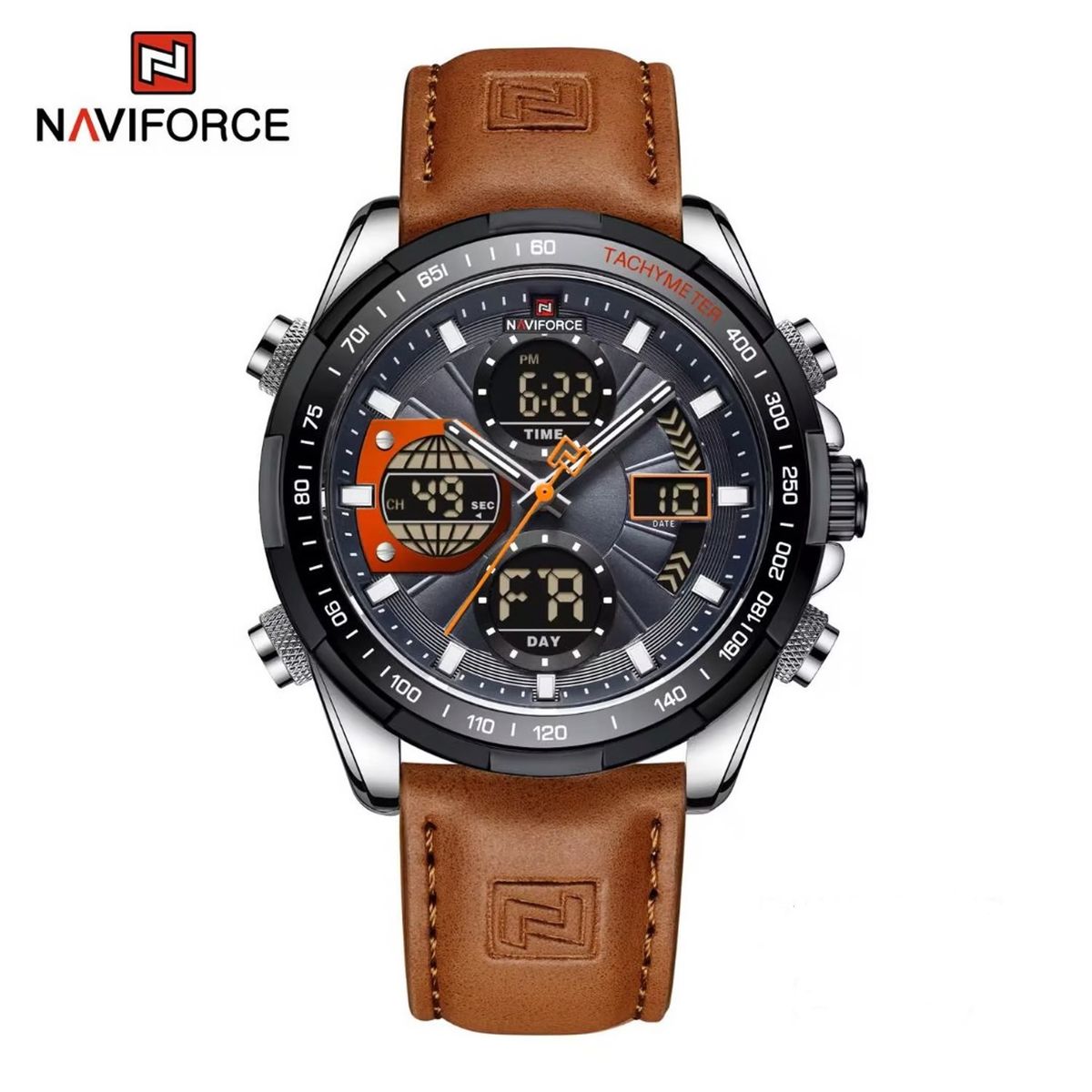 NAVIFORCE - Reloj Naviforce 9197 Brown * Deportivo Para Hombre Correa De Cuero