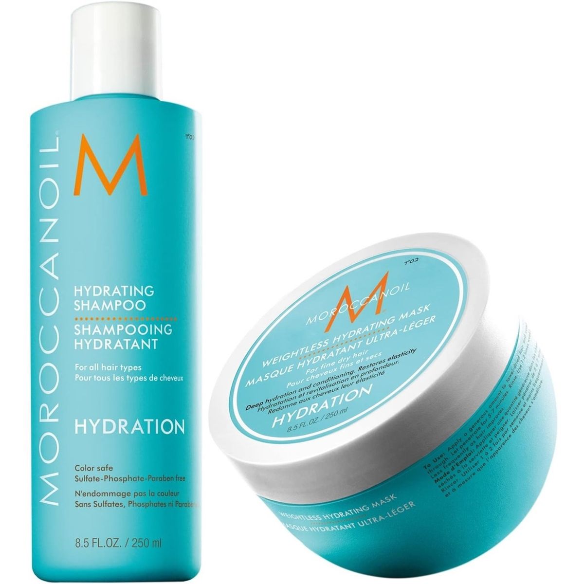 MOROCCANOIL - Shampoo Hidratante 250ml+ Mascarilla Ultraligera Moroccanoil Hydration