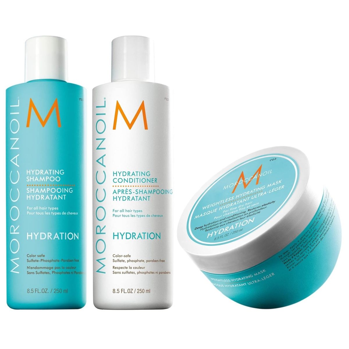 MOROCCANOIL - Shampoo 250ml + Acondicionador+ Mask Ultraligera Moroccanoil Hydration