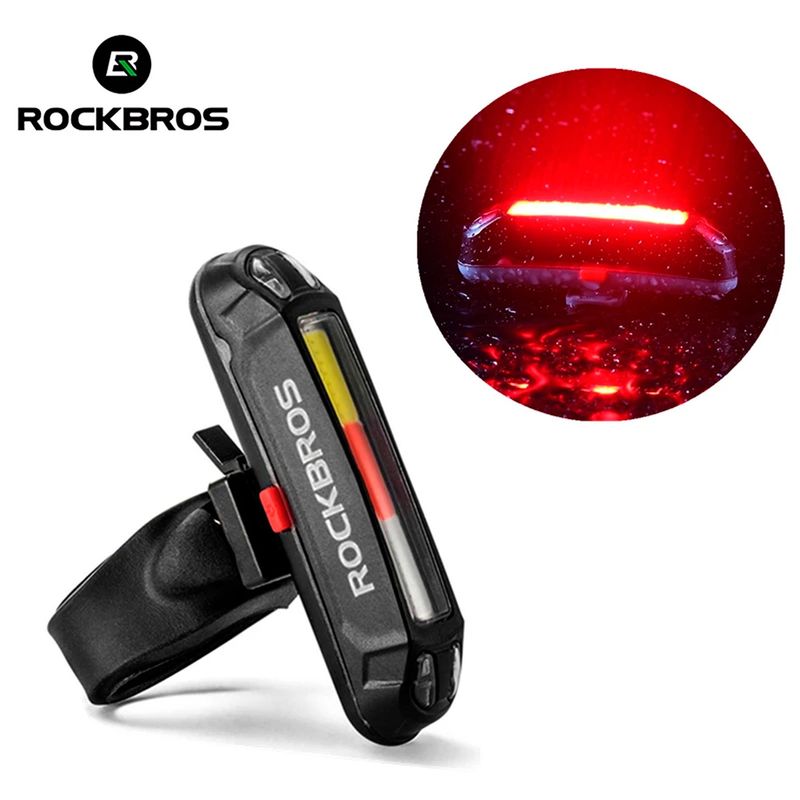 ROCKBROS - Luz Posterior Rockbros con 3 colores, Rojo, Azul, Amarillo.
