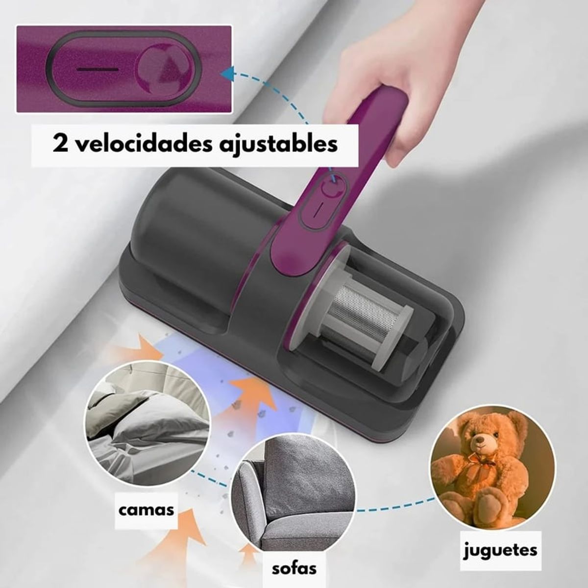 OEM - Aspiradora Anti-Ácaros con Luz UV - Inalámbrico - RECARGABLE