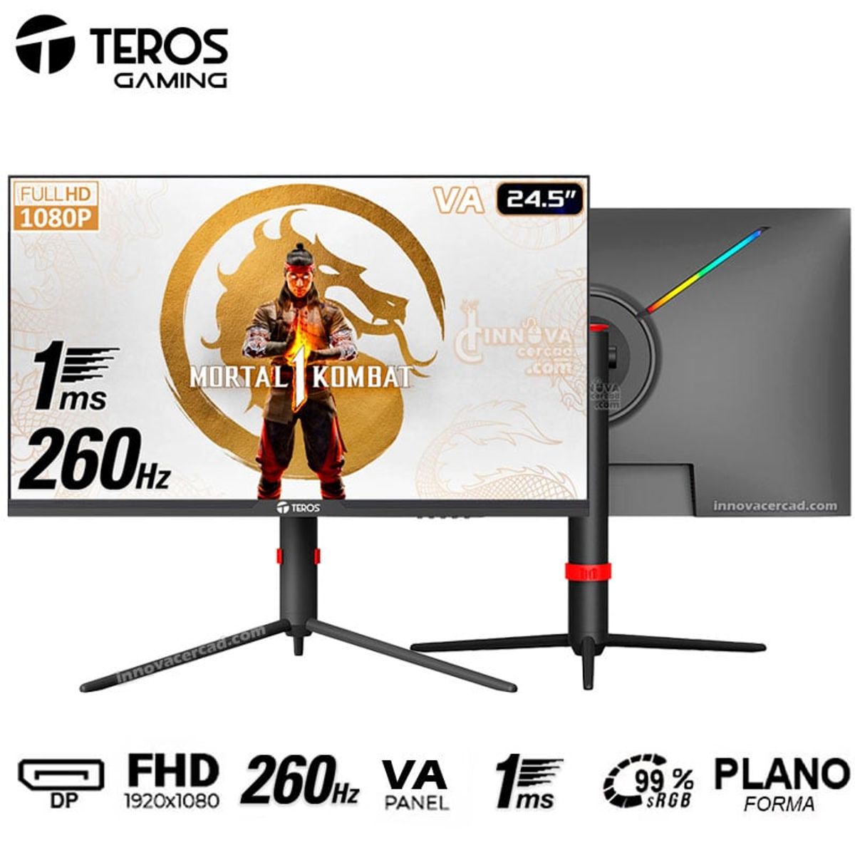 TEROS GAMING - Monitor Gaming Teros TE-2472G Full HD 260Hz, 1MS,  99%sRGB