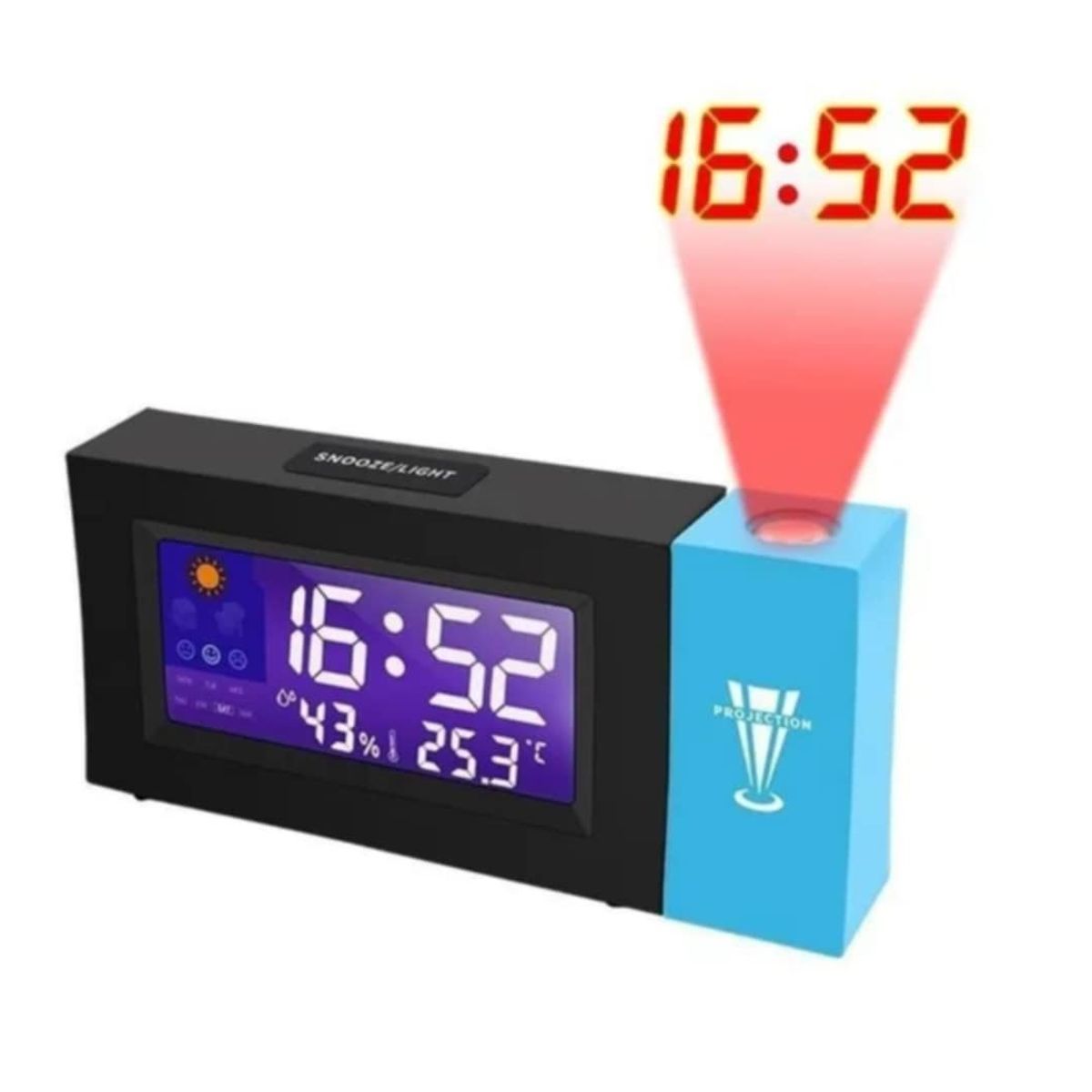 GENERICO - Reloj Digital Proyector Recargable Sensor de Escritorio Oficina Hogar