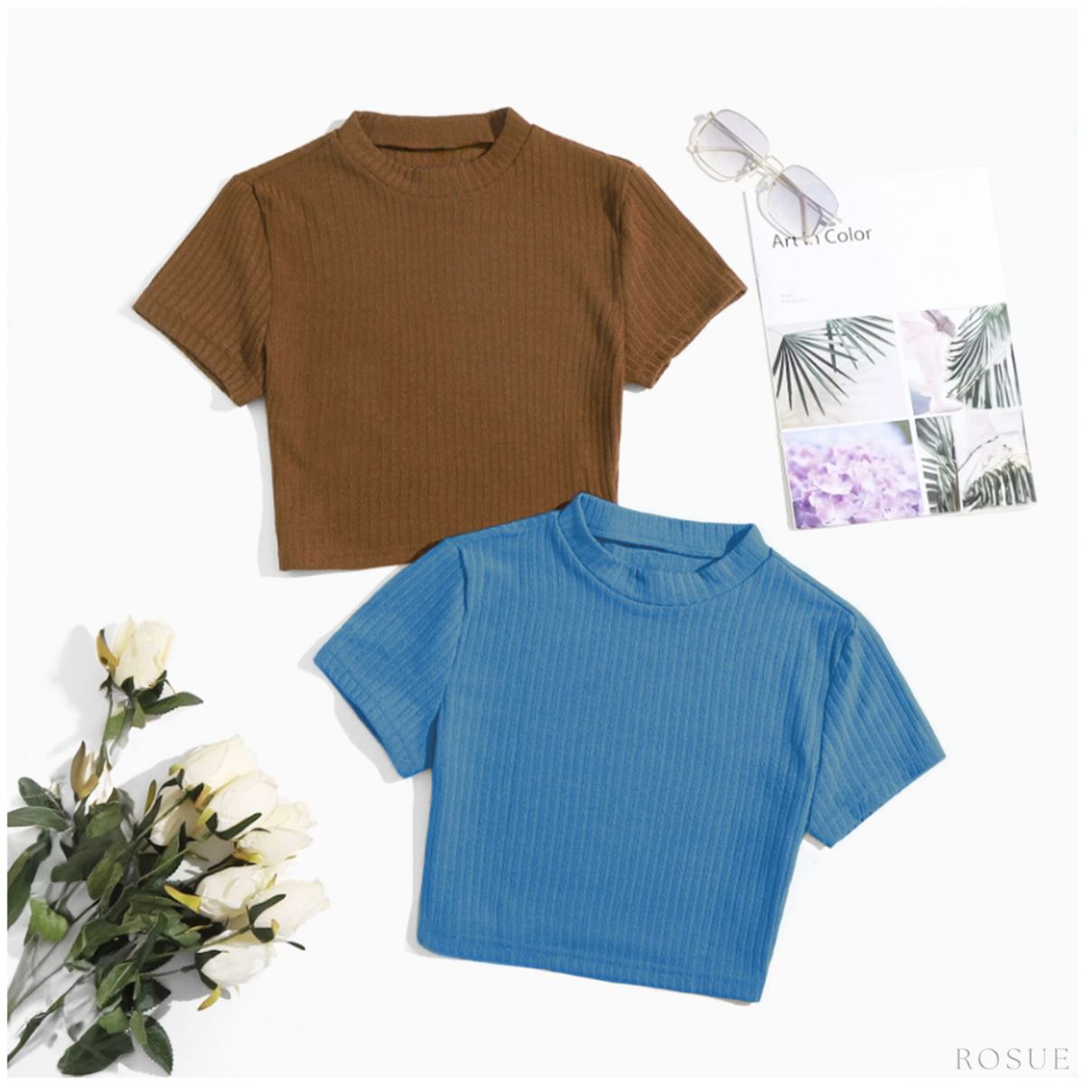 ROSUE - Polo top básico Rip elegante Génesis Pack x2