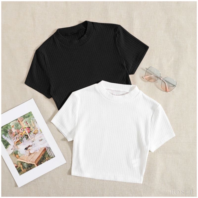 ROSUE - Polo top básico Rip elegante Génesis Pack x2