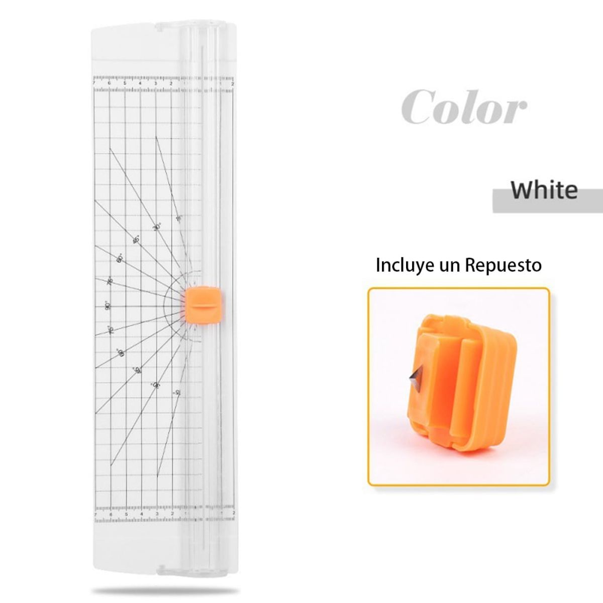 GENERICO - Cortador de Papel Bidireccional A4 con Repuesto Blanco