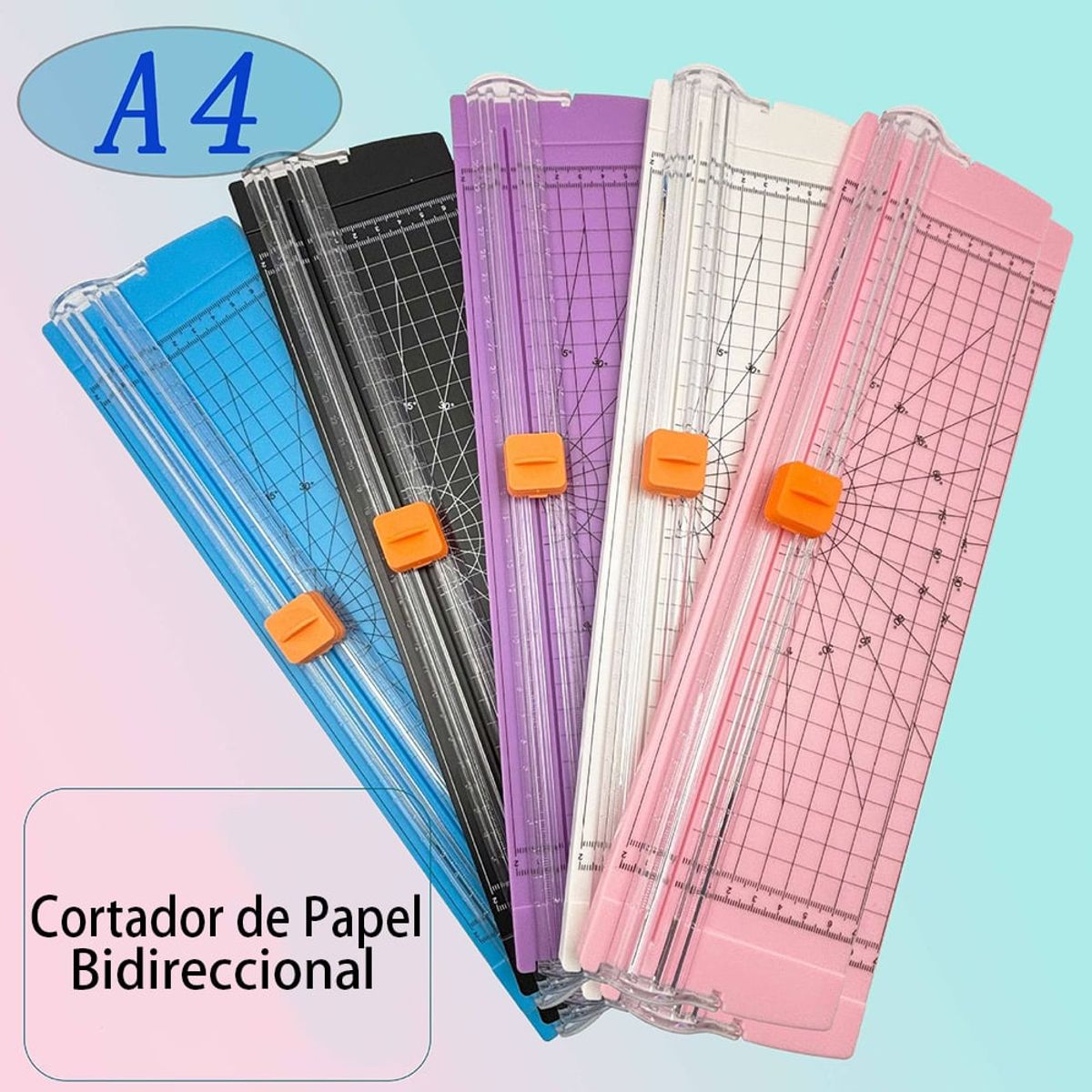 GENERICO - Cortador de Papel Bidireccional A4 con Repuesto Azul