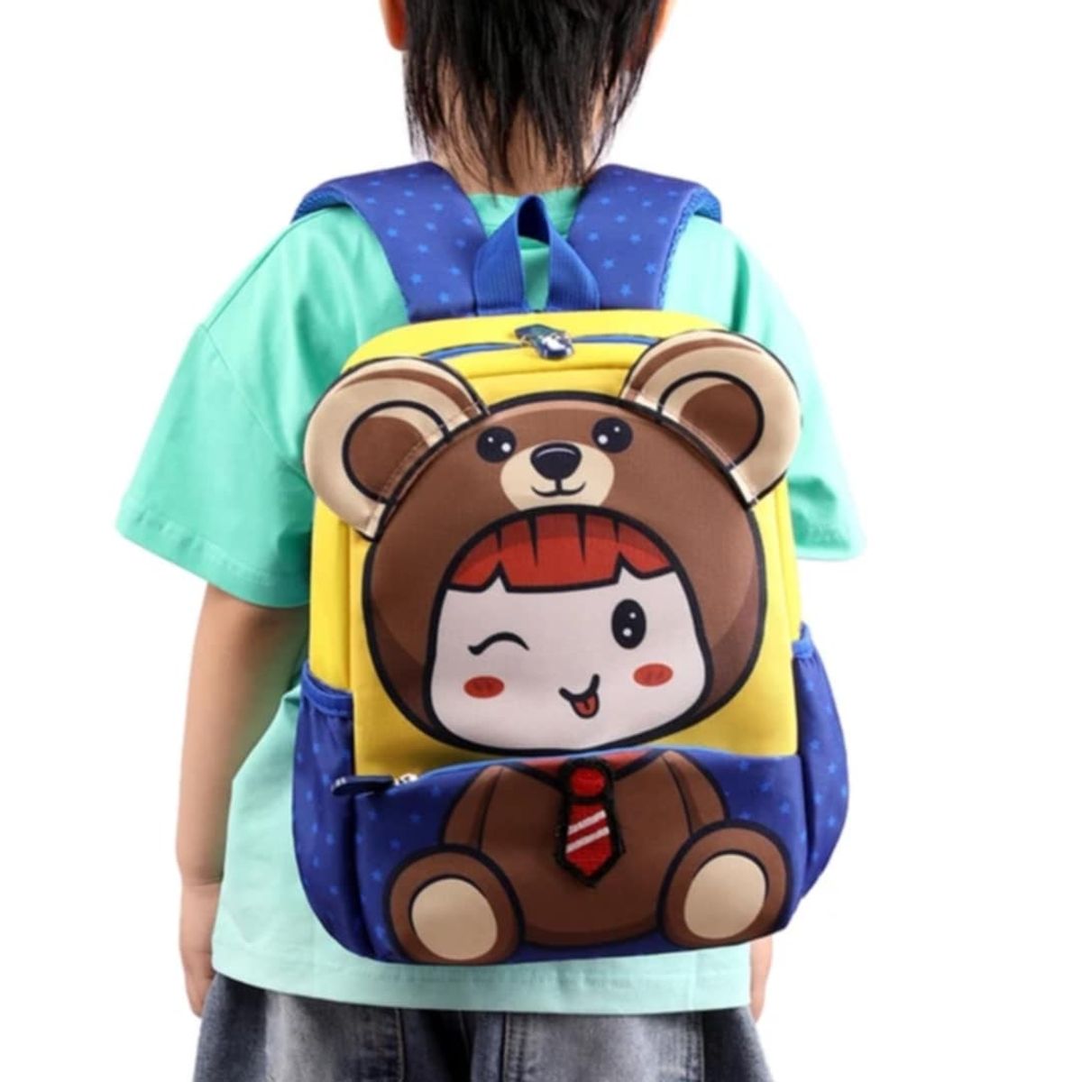 GENERICO - Mochila Kawai Japones Juvenil de Oso Orejitas Niños y Niñas Colegio