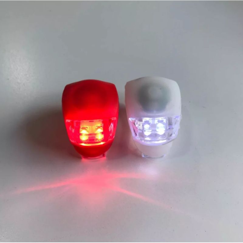 GENERICO - LUZ LED para bicicleta - Luz Frontal y Trasera de Goma