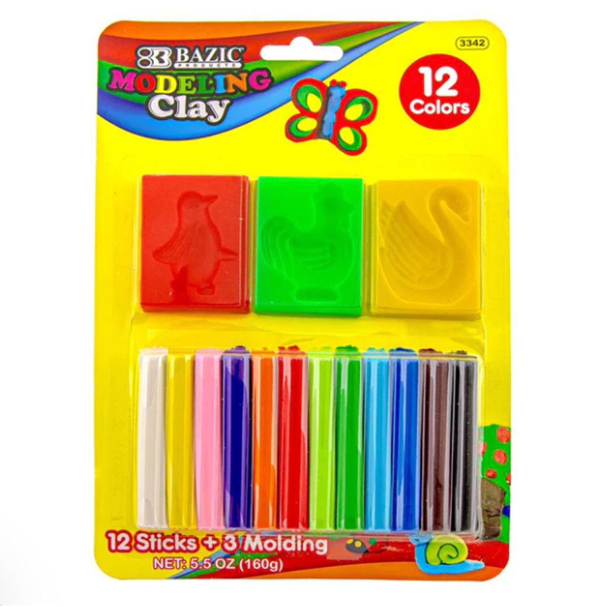 GENERICO - plastilina para modelar, 12 colores MAS  3 moldes