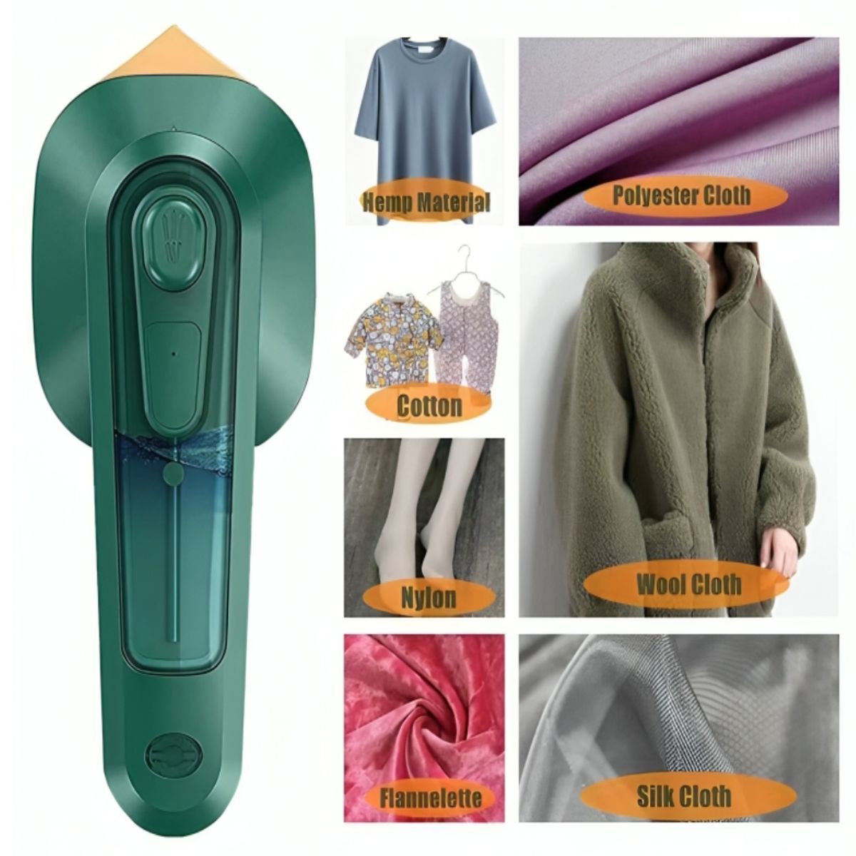 GENERICO - Plancha Verde Mini De Vapor Portátil Planchado En Seco Y Húmedo