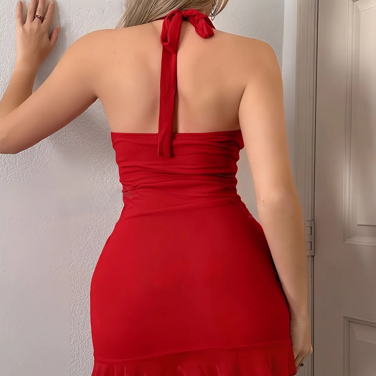 GENERICO - VESTIDO AJUSTADO LOLITAS ROJO COQUETTE