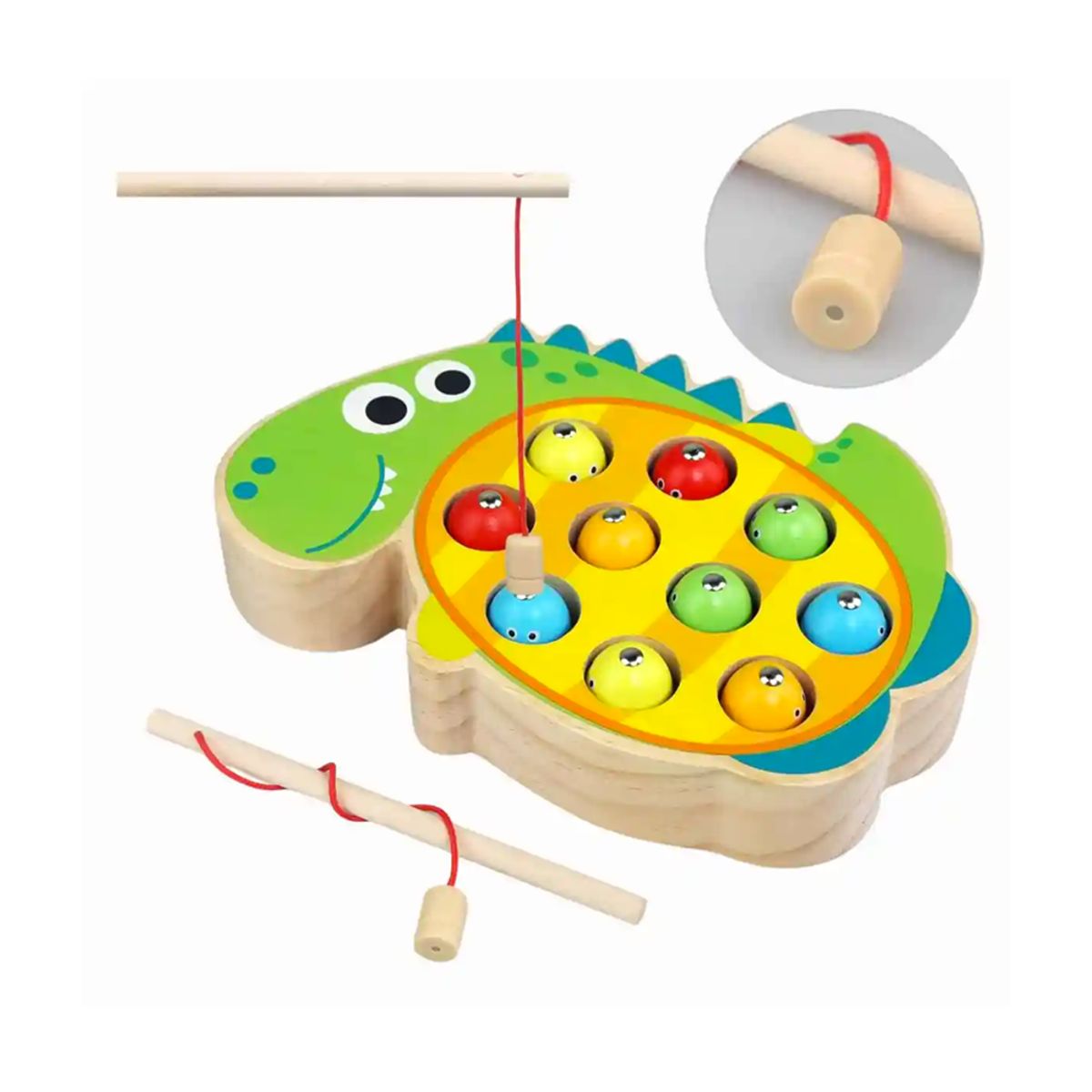 GENERICO - Juego de Pesca en Madera Dinosaurio