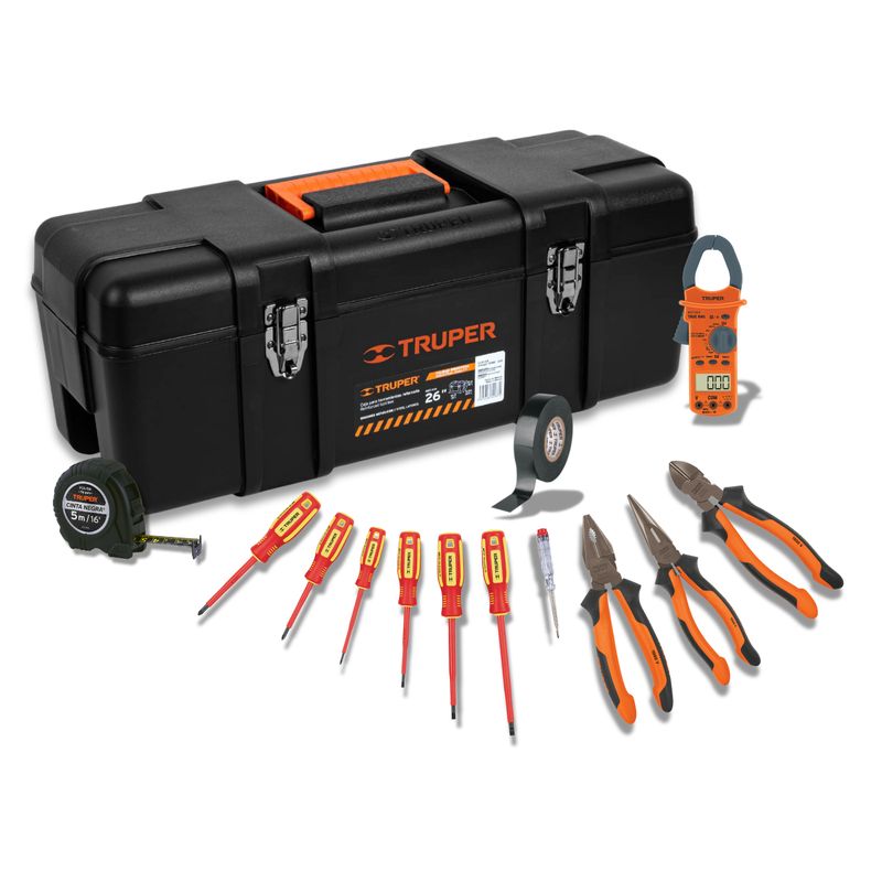 TRUPER - Caja para herramientas 26 + Kit electricista Truper