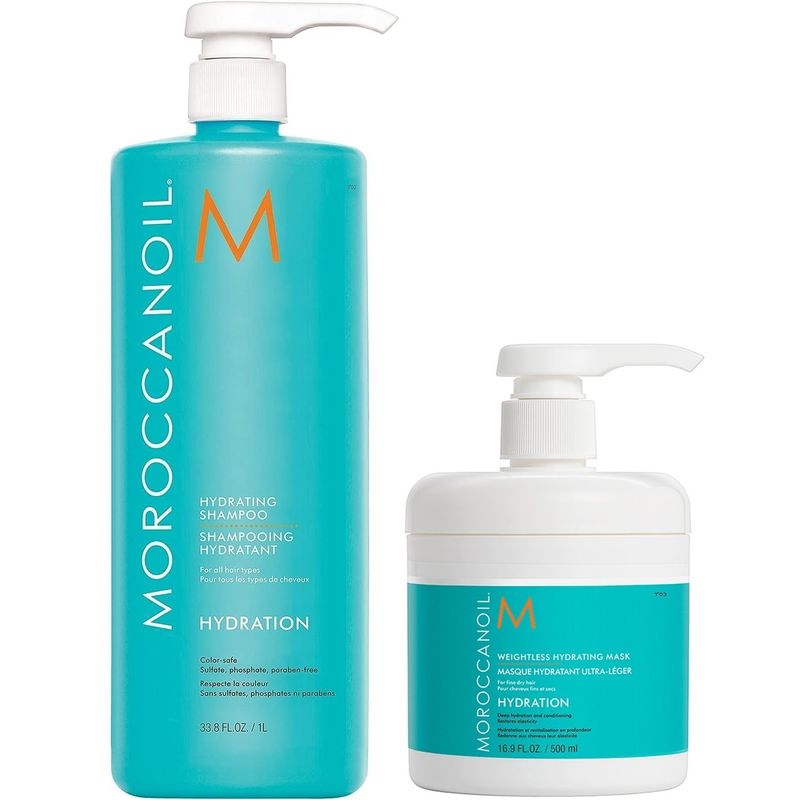 MOROCCANOIL - Shampoo Hidratante Litro+ Mascarilla Ultraligera Moroccanoil Hydration