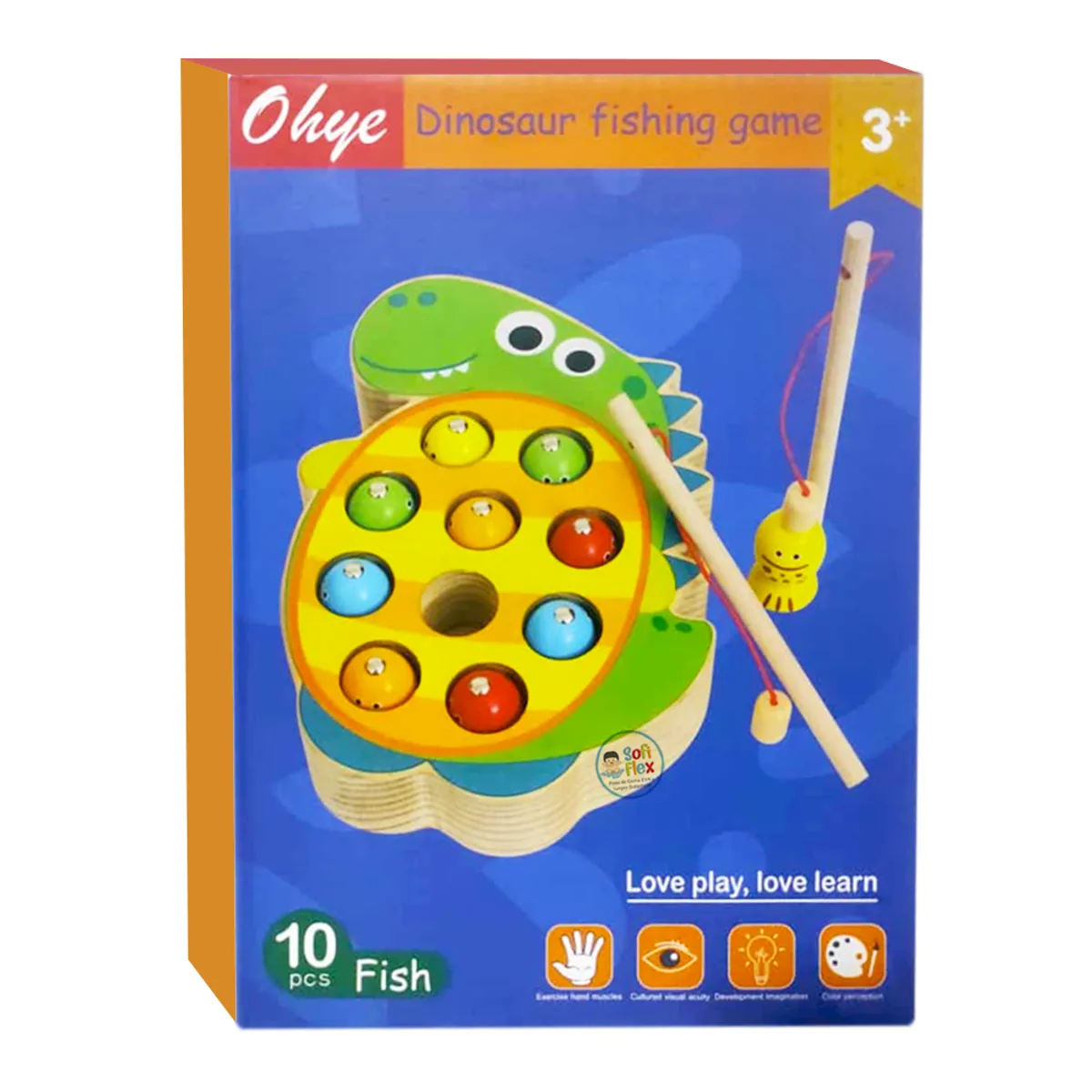 GENERICO - Juego de Pesca en Madera Dinosaurio