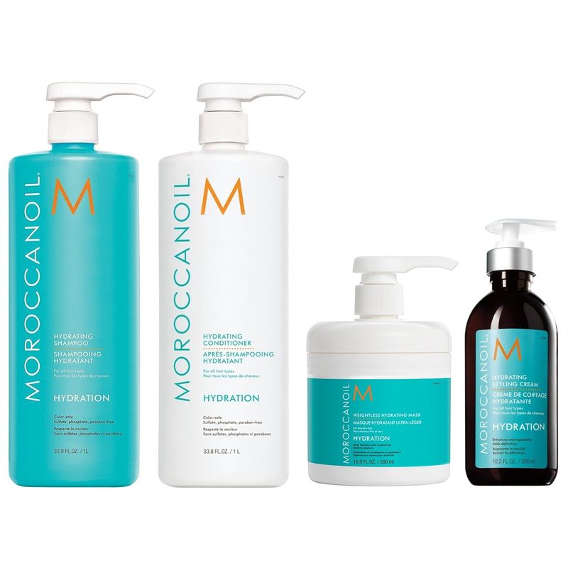 MOROCCANOIL - Shampoo 1000ml + Acondicionador + Mask + Crema Moroccanoil Hydration