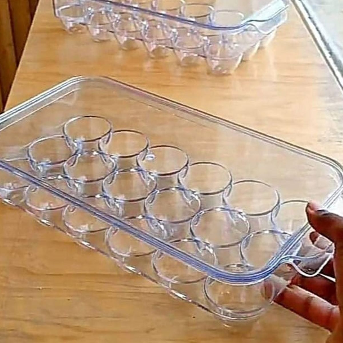 GENERICO - Porta Huevos con Tapa  para 18 Huevos