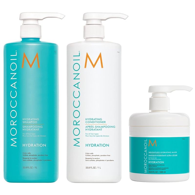 MOROCCANOIL - Shampoo 1000ml+ Acondicionador+ Mask Ultraligera Moroccanoil Hydration